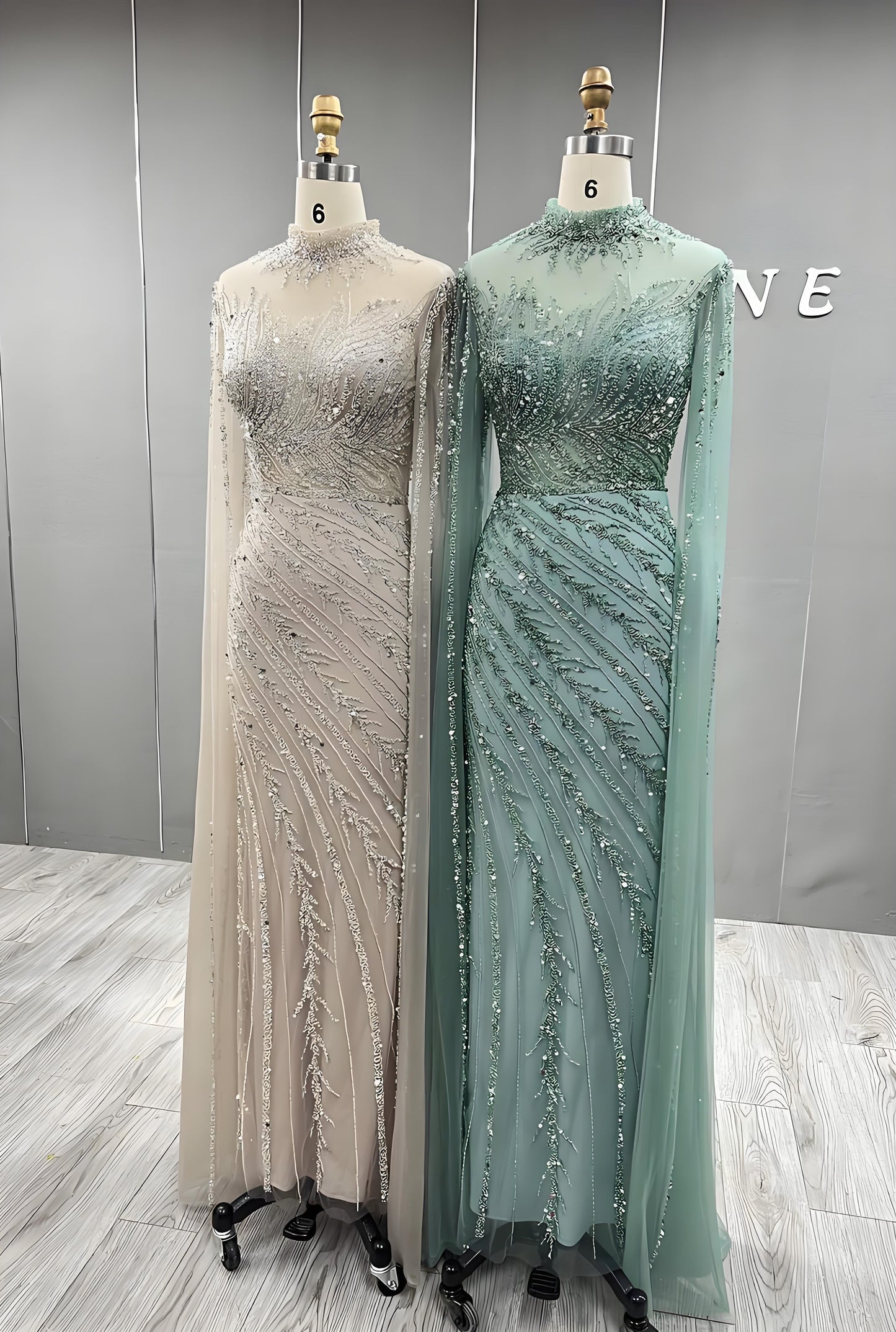 Long Evening Dress With Handmade Beaded Formal Gowns-013