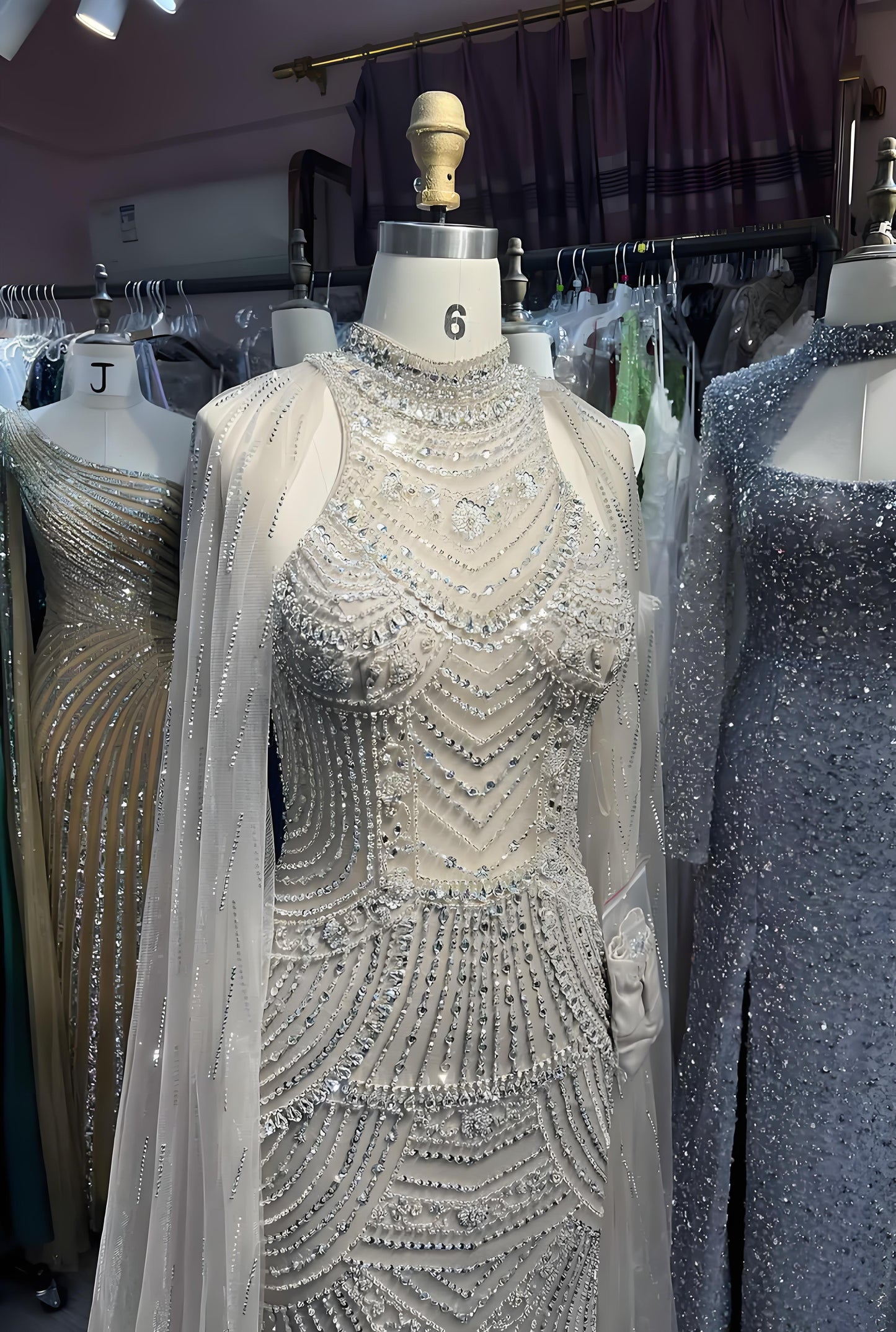 Crystals Long Evening Dress Formal Dubai Dresses-015