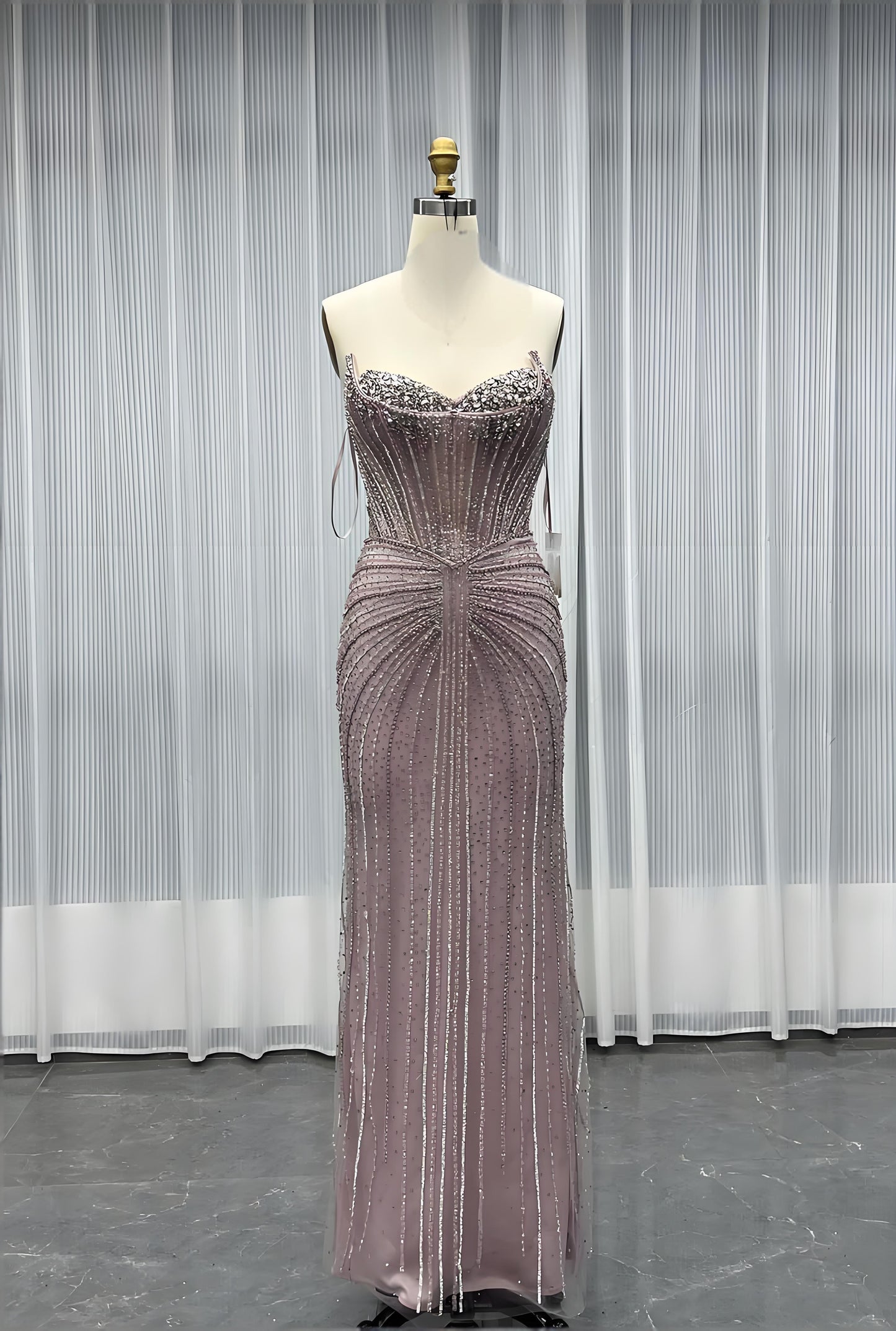 Evening Dress 004-evening dress strapless beaded party dres