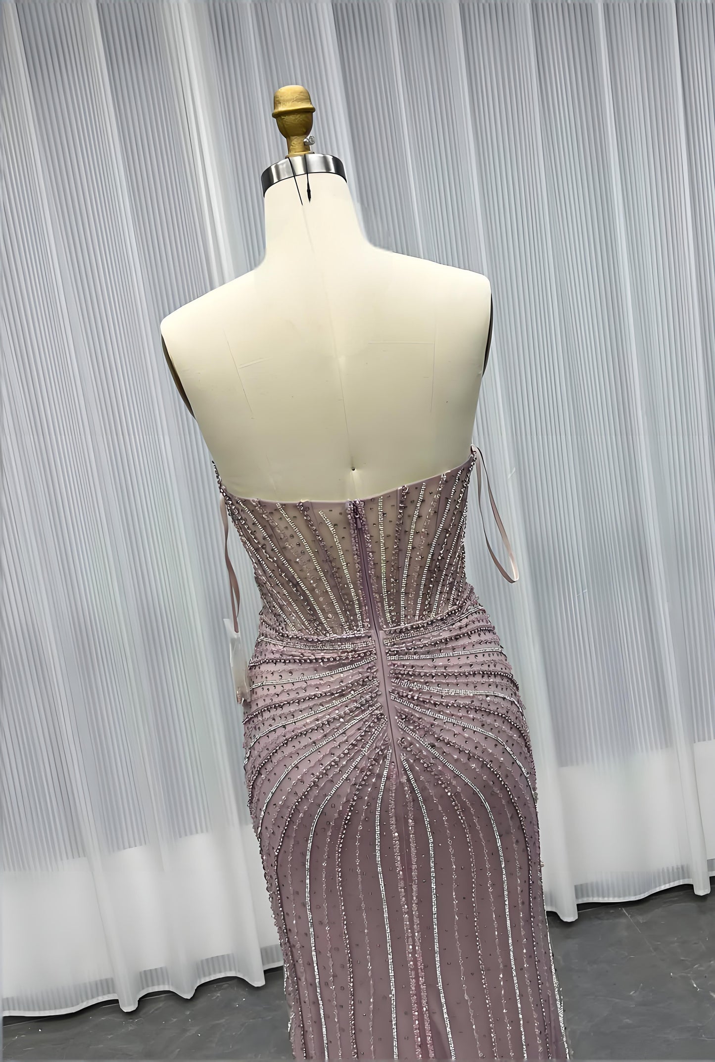 Evening Dress 004-evening dress strapless beaded party dres