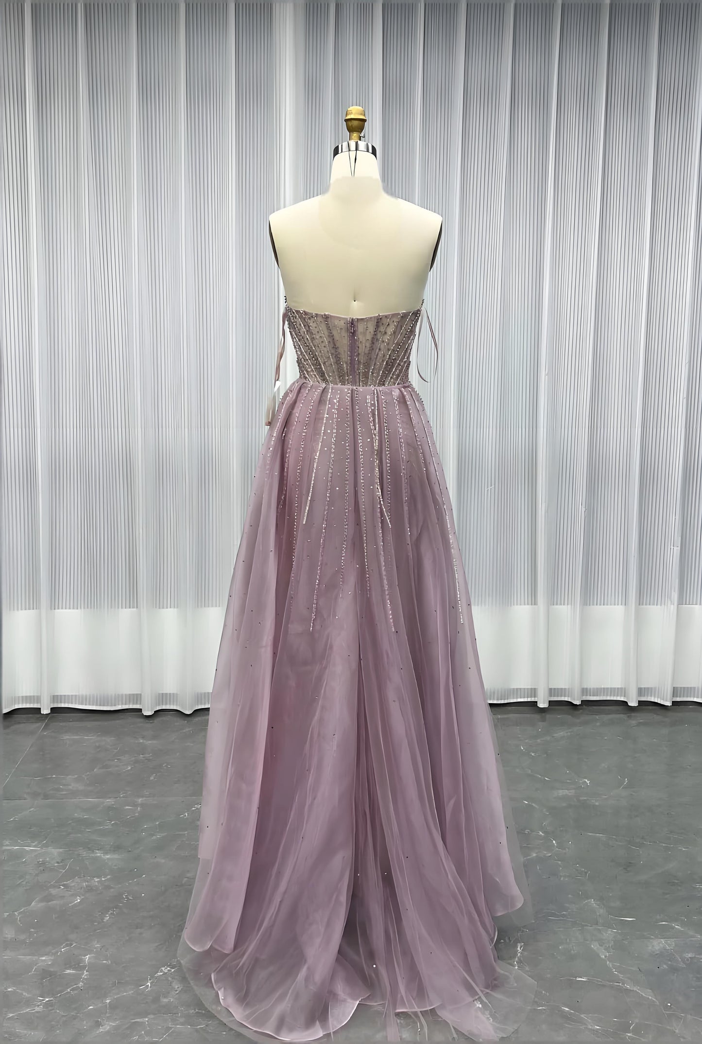 Evening Dress 004-evening dress strapless beaded party dres