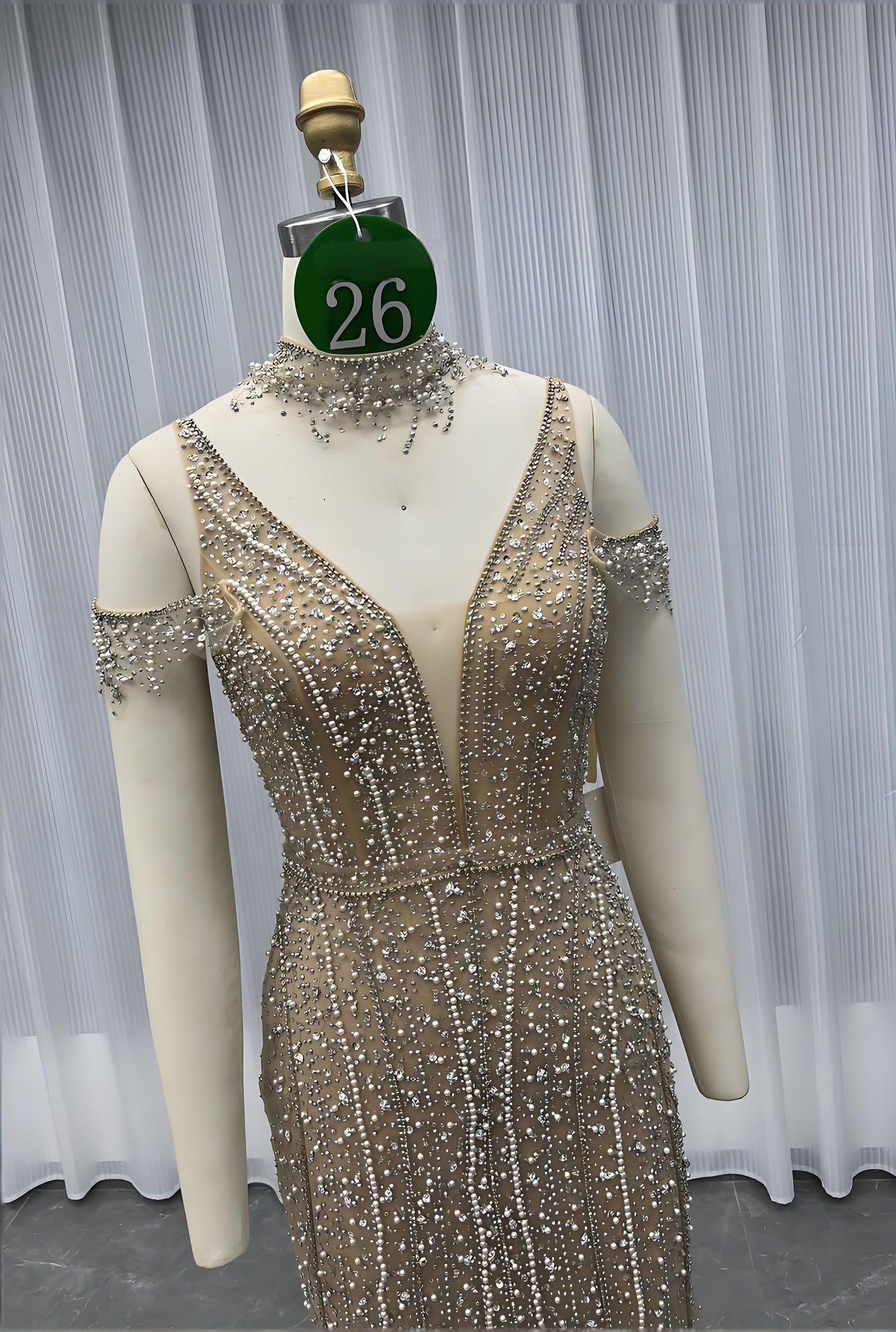 Sequined long evening dress formal dress-017