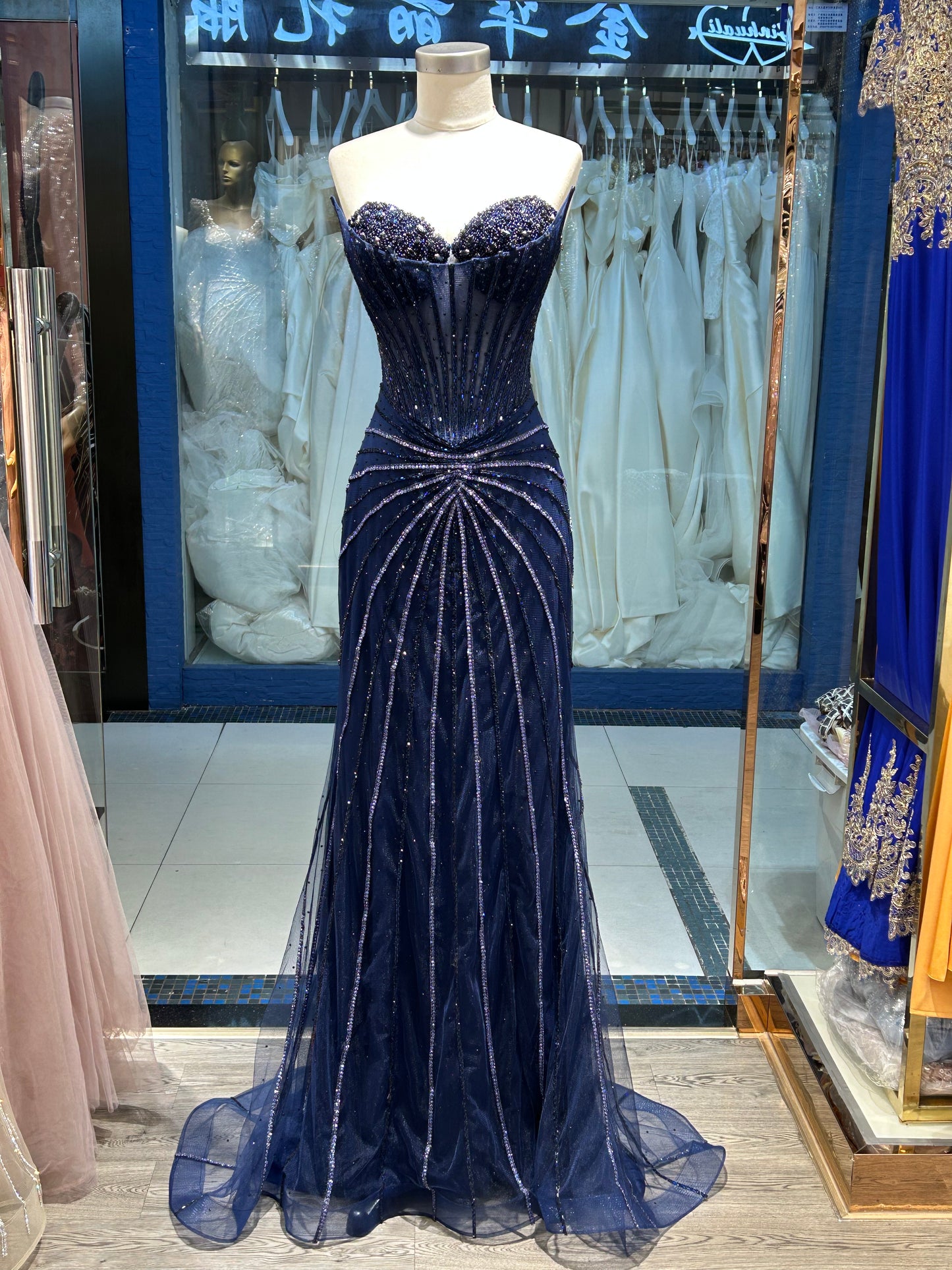 9 Color options -Luxury long Evening gown-002